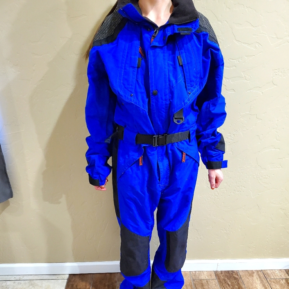 Vintage Blue Marker Ski Suit